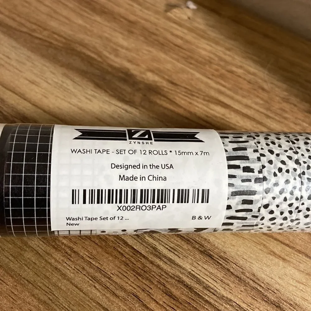 Zynshe 12 washi tapes new still in original wrapping